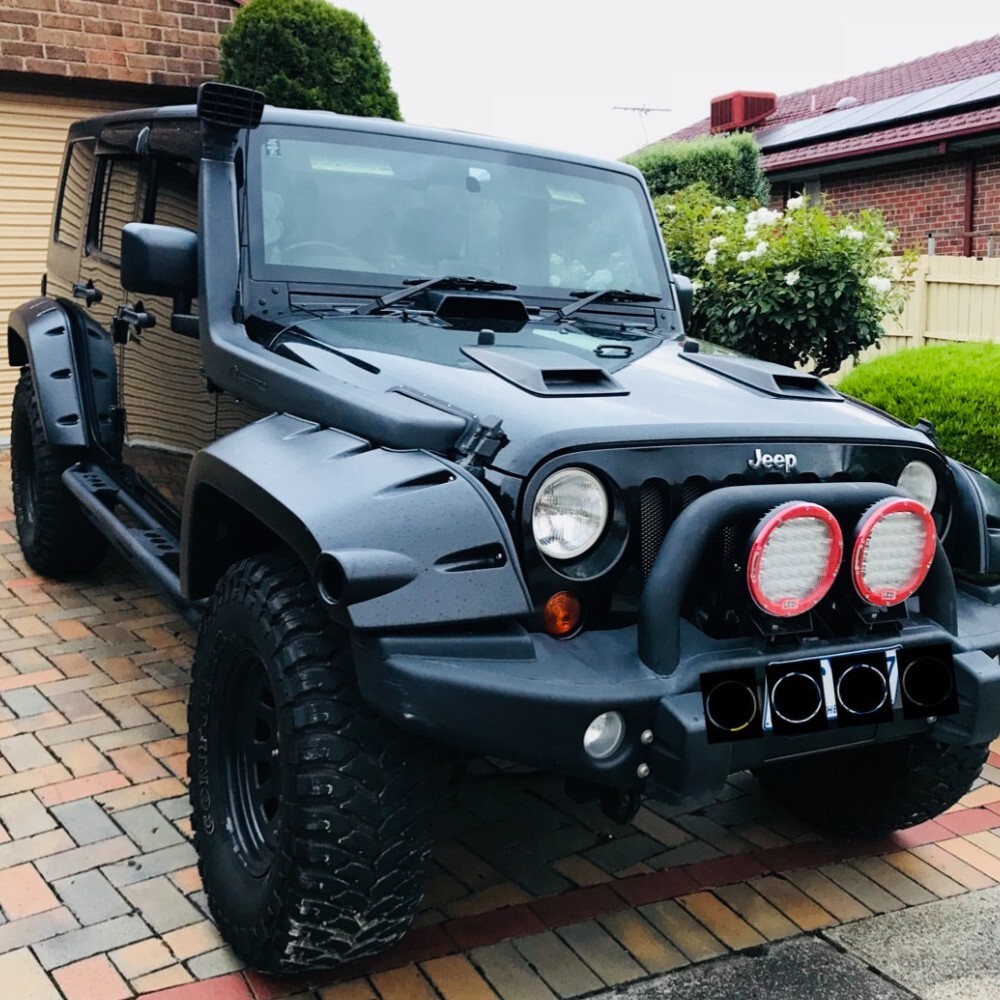 Jeep Wrangler JK 07-17 Pocket Style Flares Fender Black Guards 