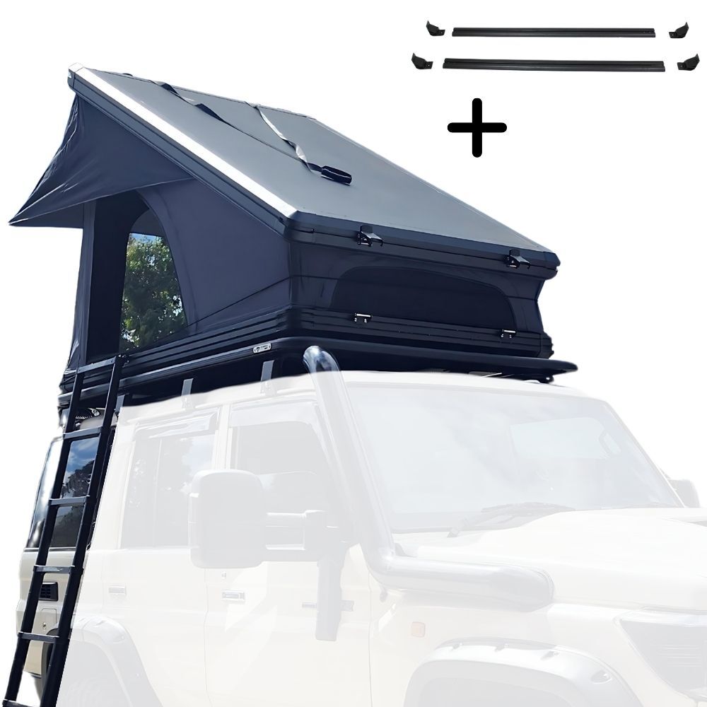 Cobra 4x4 Tourer 130 Roof Top Triangle Tent Aluminium Alloy Hardshell 2 Person 280G Poly Cotton Ladder