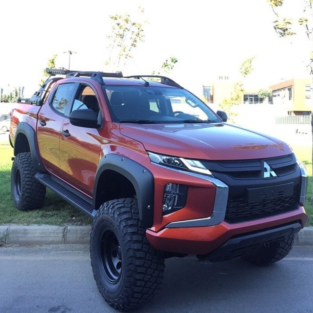 Pocket Style Textured Fender Flares Suits Mitsubishi Triton MR 2019 2020 with Adhesive Tape Jungle