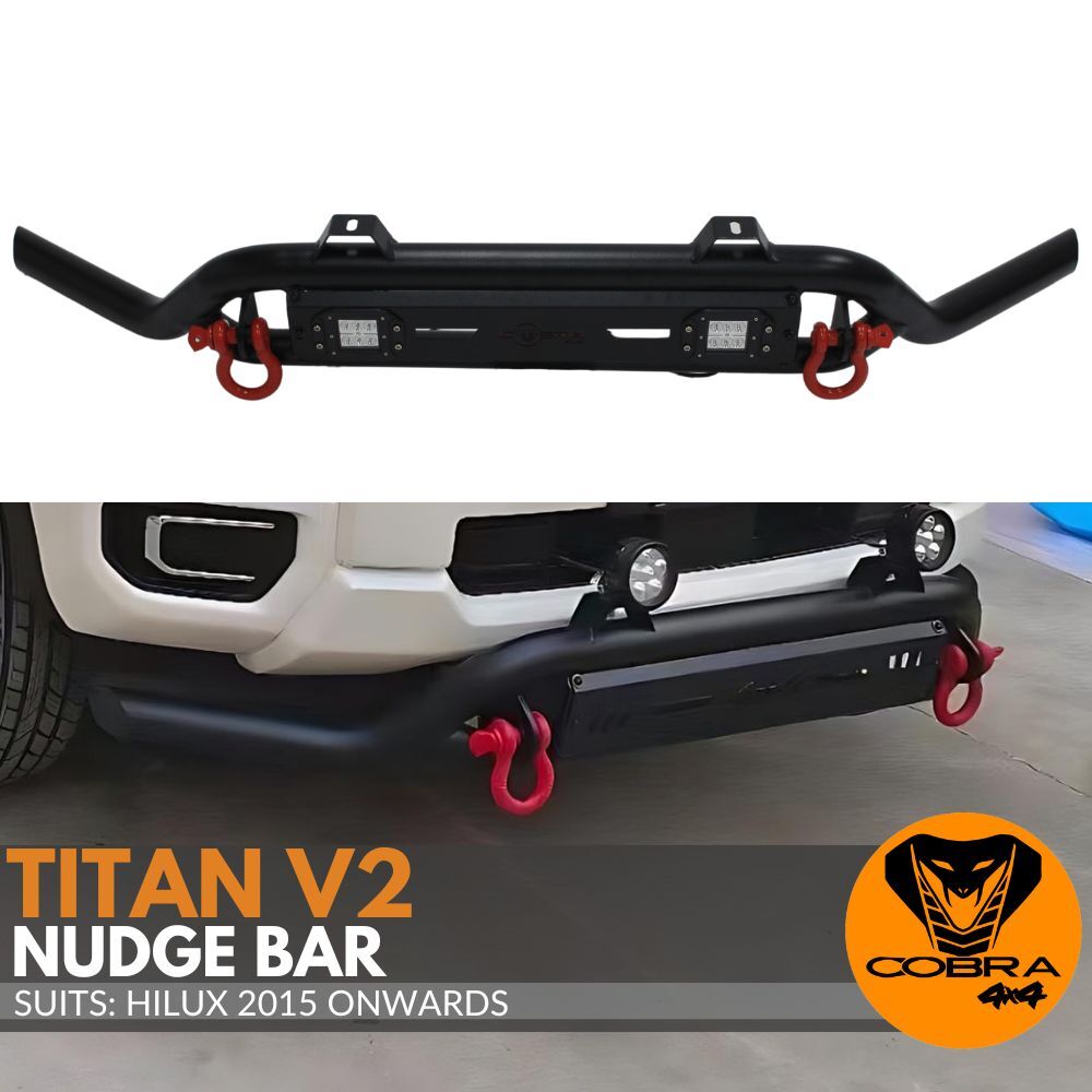 Titan Nudge Bar V2 Bull Steel suits Hilux N80 2015 + Onwards N80 Grill Guard Front Not Bullbar
