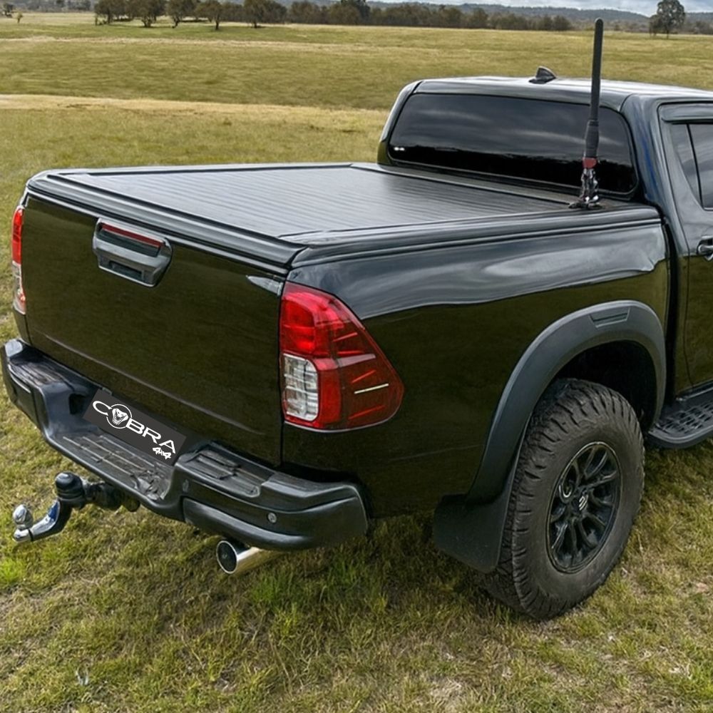 Electric Retractable Under Rail Roller Shutter fits Toyota Hilux 2015 Onwards SR5 Tub Tonneau Roll Cover Black Lid