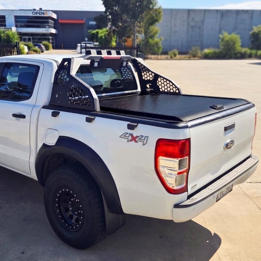 Cobra 4x4 Retractable Roller Shutter fits Ford Ranger PX PX2 PX3 2012 - 2021 BT50 Tub Manual Tonneau Roll Cover Black