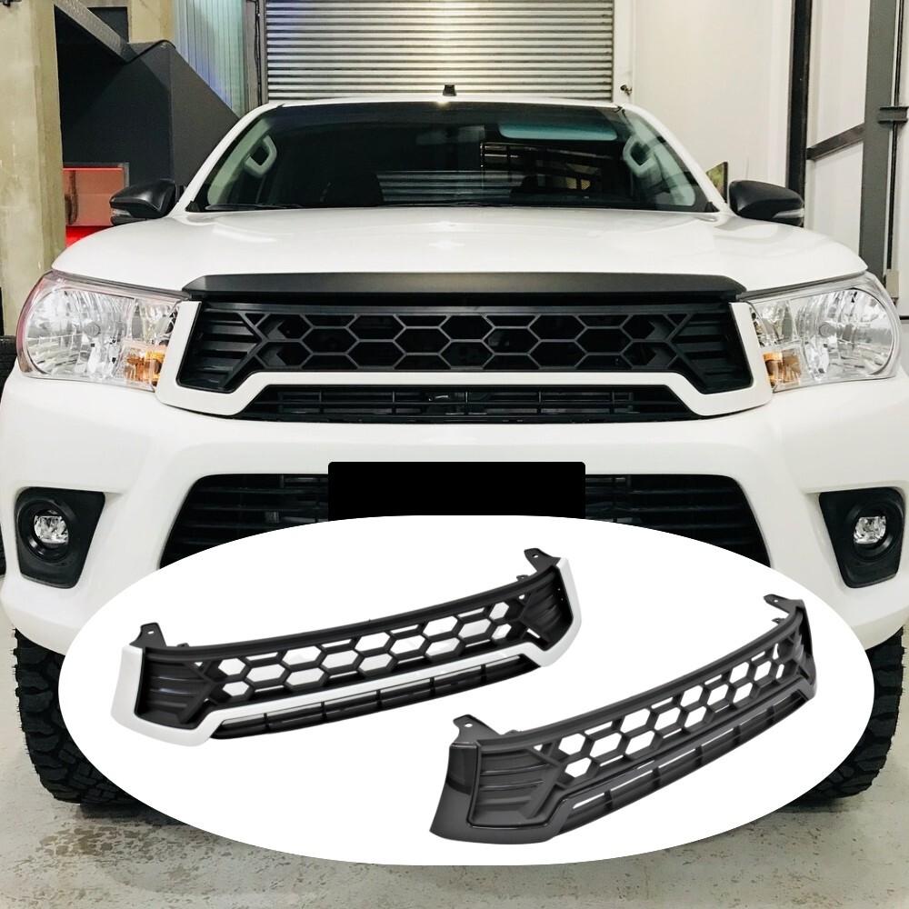 Cobra 4x4 Front Grill Suitable for Toyota Hilux 2015 - 2018 Black & White Mesh 