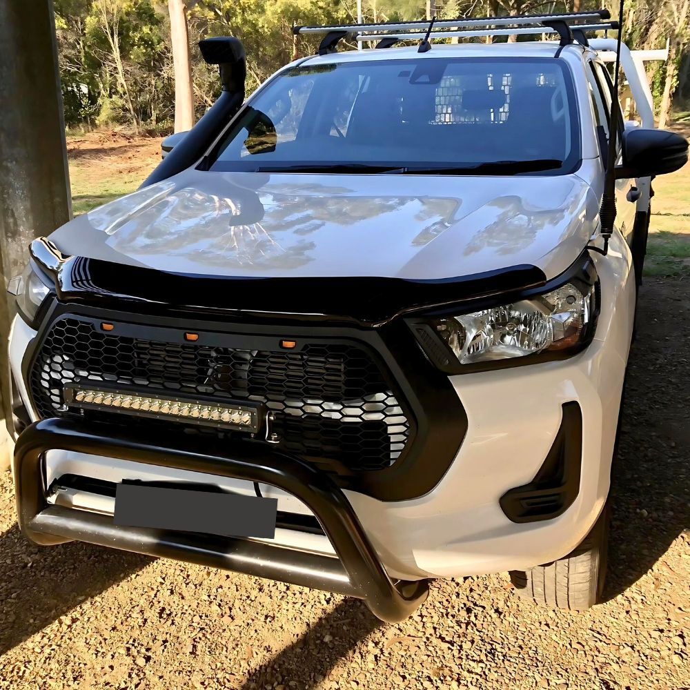 Cobra 4x4 Front Matte Black Mesh LED Grill Suitable for Toyota Hilux Late 2020 2021+ SR SR5 Rocco