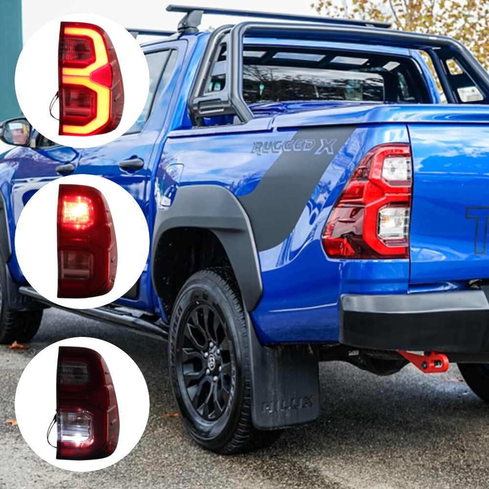 LED Tail Lights Lamp Suits Toyota Hilux SR SR5 Rogue Rugged X 2015 Onwards Taillights Pair Rear Back