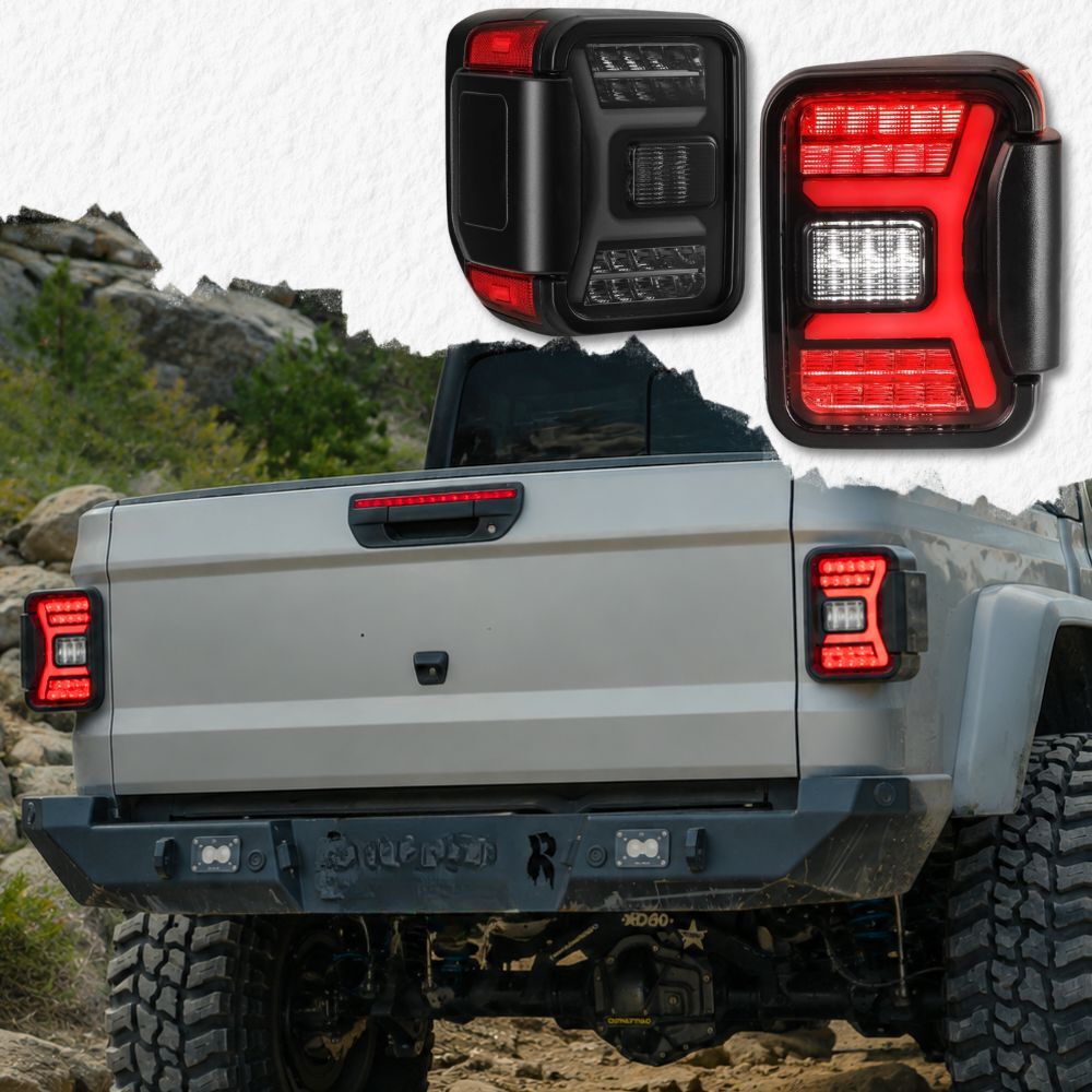 LED Tail Lights Suits Jeep Gladiator JT 2021 Onwards Pair Rear Taillight