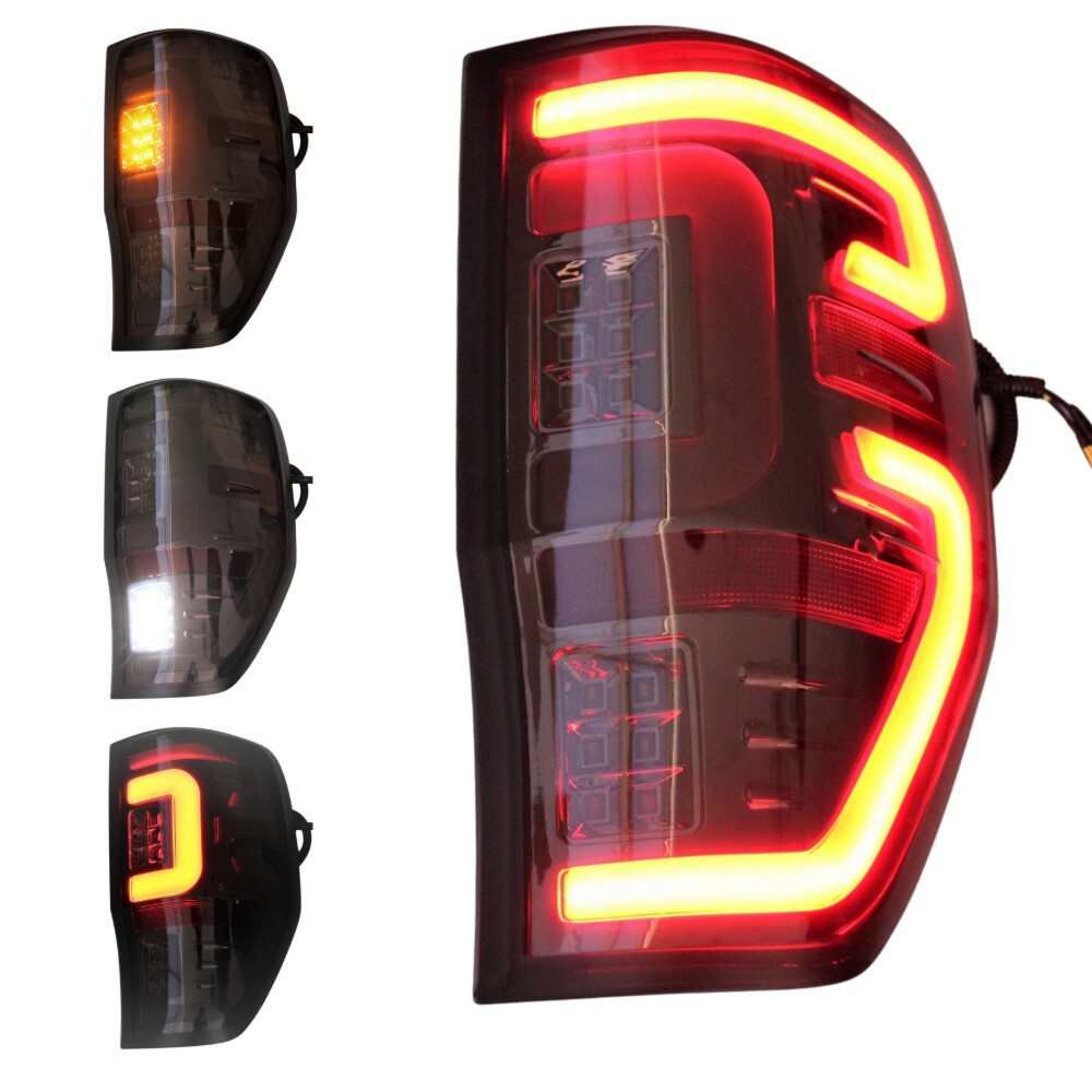 Smoked Black Tail Lights LED for Ford Ranger PX1 PX2 PX3 2011 - 2022 Taillights Pair V1