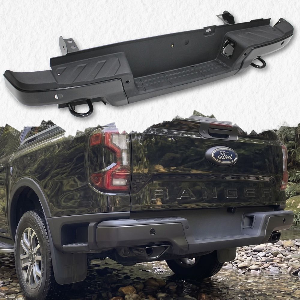 Raptor Style Rear Steel Bar Protection Bumper Suits Ranger Next Gen 2022 Onwards Bar Black With Recovery Points