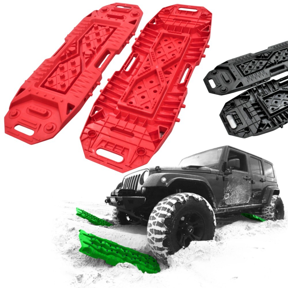 Cobra 4x4 Recovery Mud Tracks / Sand Tracks / Snow Tracks 4WD Off Road 2pcs Set Red Black