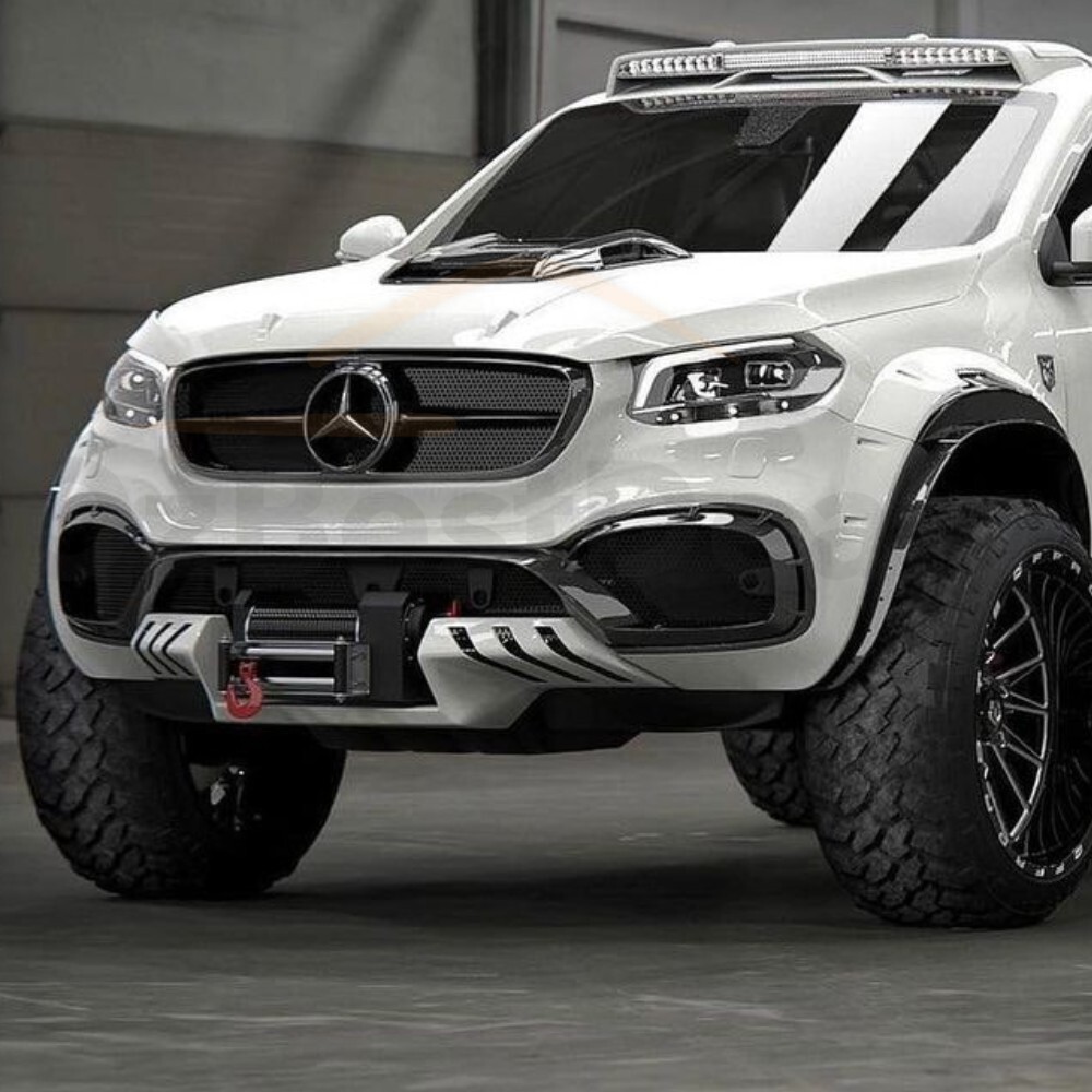 Front Mesh Gloss black Grill V2 Suits Mercedes Benz X-Class AMG Style Grille X Class