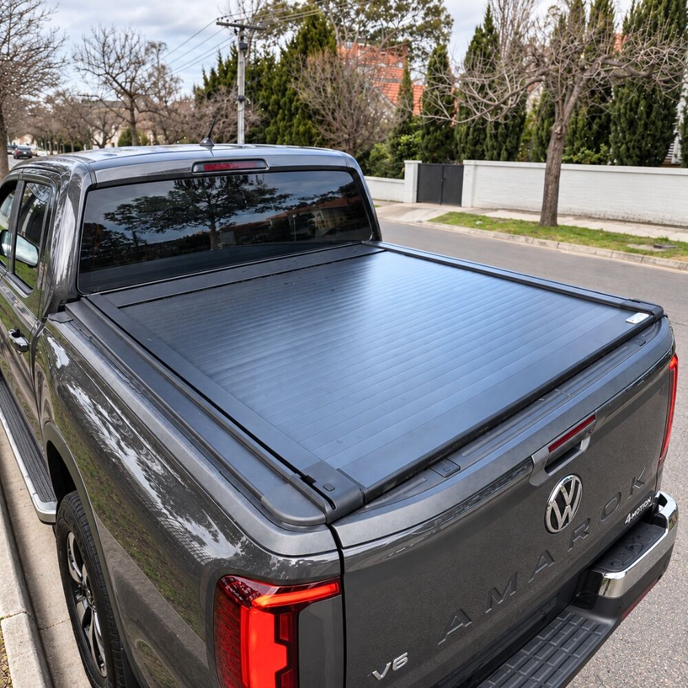 Premium Plus Cobra 4x4 Electric Retractable Roller Shutter fits Amarok Next Gen 2023 Onwards Tub Tonneau Roll Cover Black Lid
