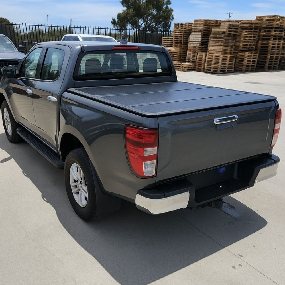 Premium Trifold Aluminium Foldable Hard Tub Lid Tonneau Cover Fits Mazda BT50 2021 Onwards Shutter