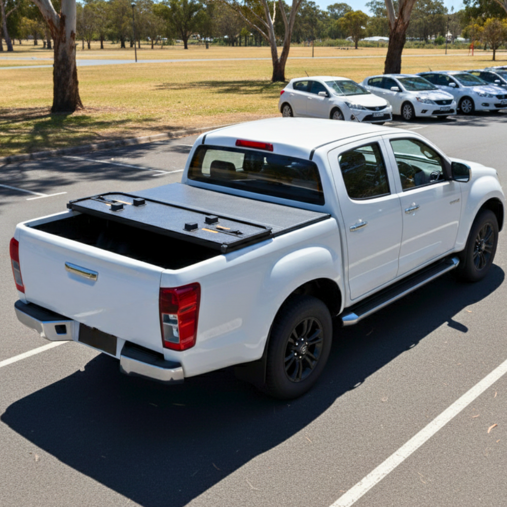 Premium Trifold Aluminium Foldable Hard Tub Lid Tonneau Cover Fits Holden Colorado 2016 Onwards