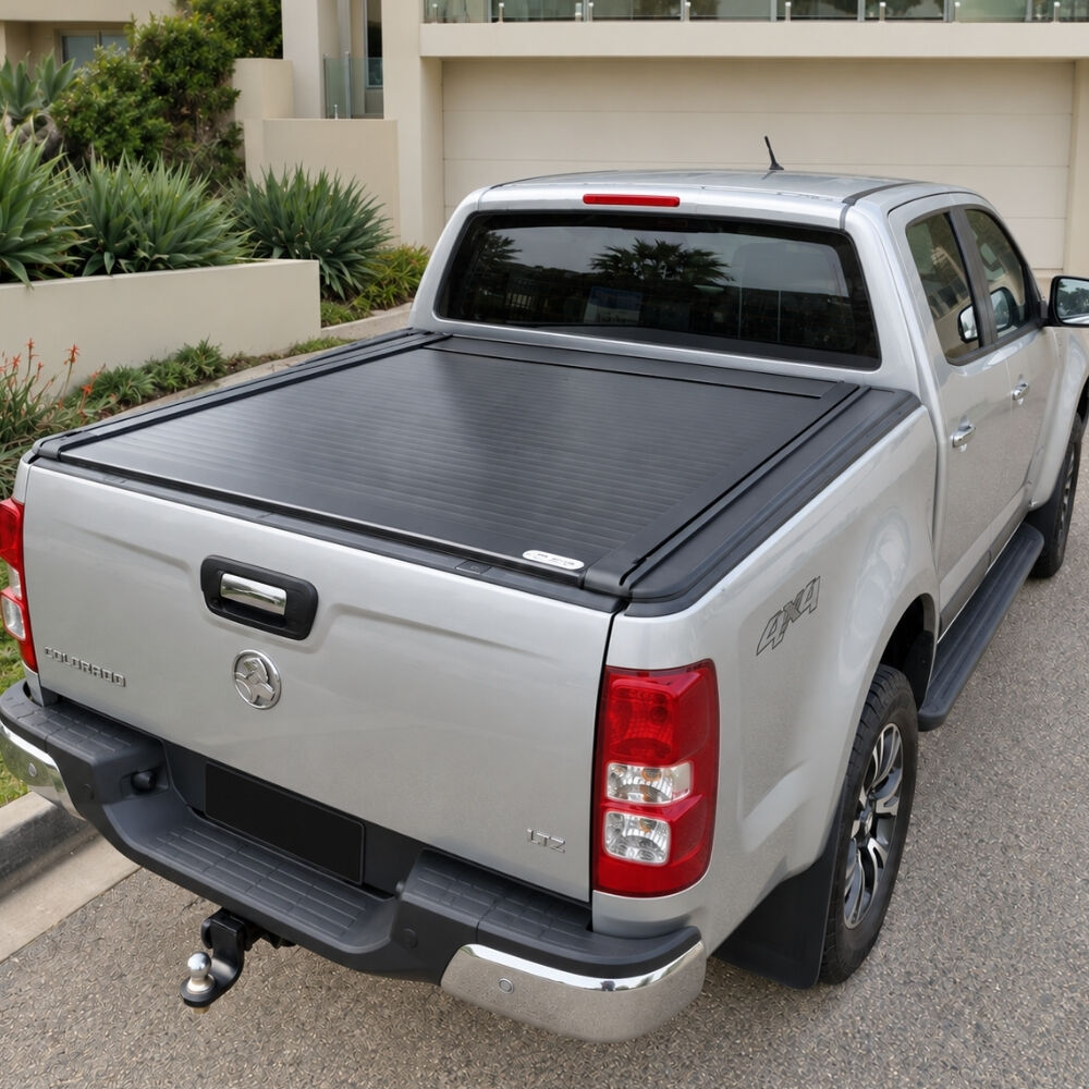Premium Plus Cobra 4x4 Electric Retractable Roller Shutter fits Holden Colorado 2012 Onwards Tub Tonneau Roll Cover Black Lid