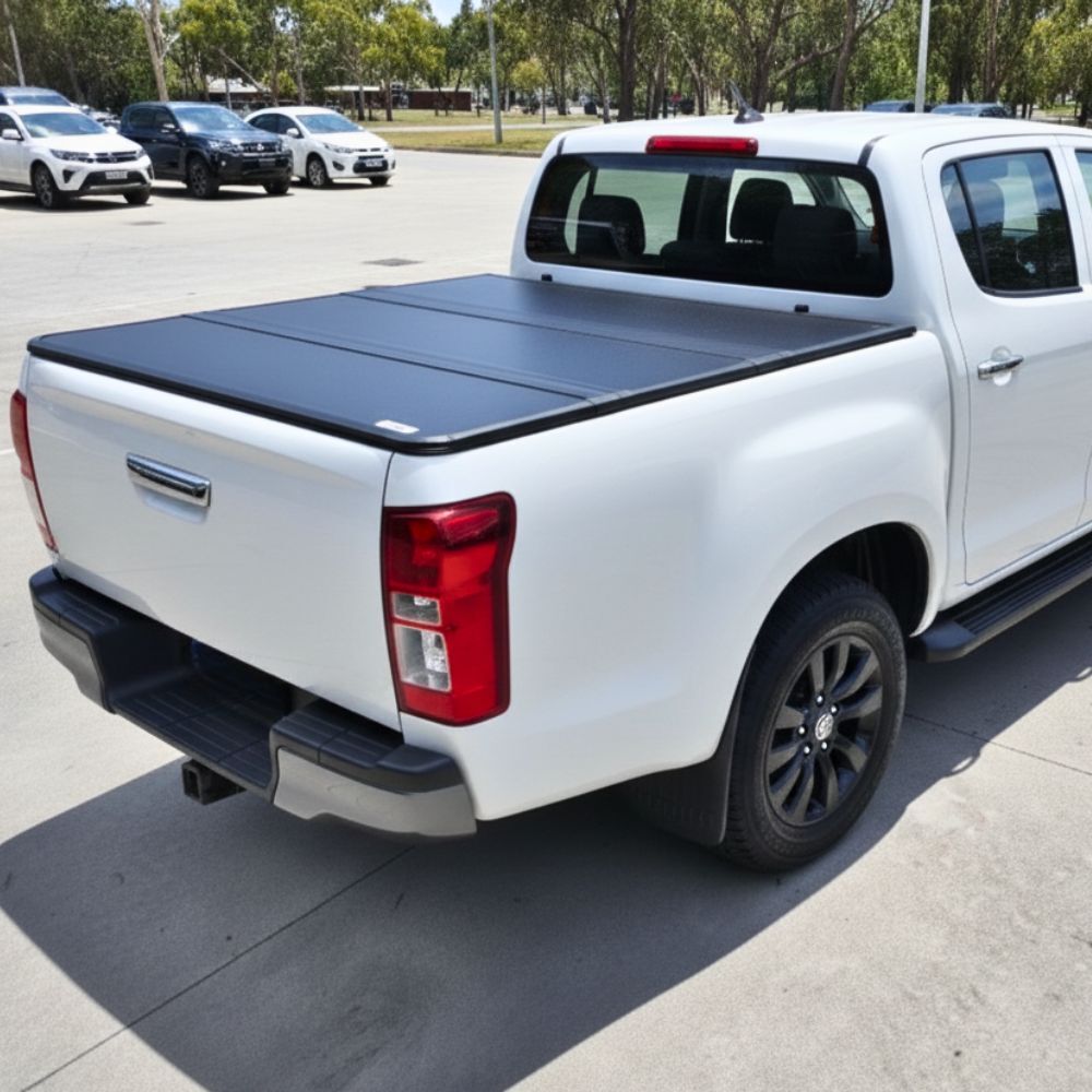Premium Trifold Aluminium Foldable Hard Tub Lid Tonneau Cover Fits Isuzu Dmax D-max Dual Cab 2012 - 2026