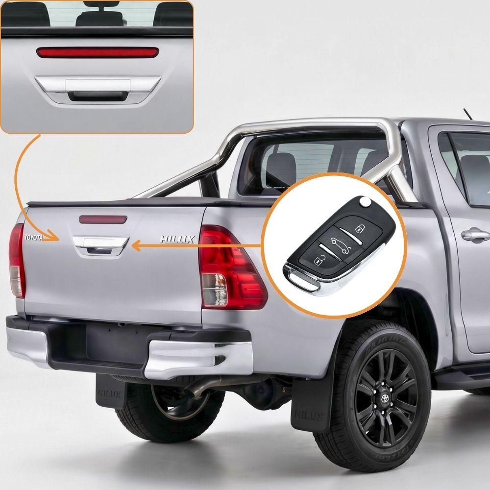 Cobra 4x4 Tailgate Tail gate Central Locking Kit Suits Hilux 2015 - 2025 Tubs With No Key Hole Original Remote Controlled Automatic Keyless Entry
