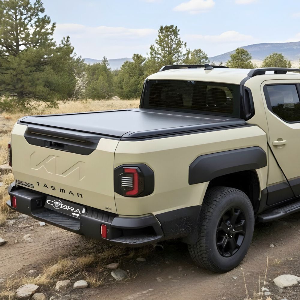 Premium Cobra 4x4 Electric Retractable Roller Shutter fits Kia Tasman 2025 Onwards Dual Cab  Tub Tonneau Roll Cover Black Lid