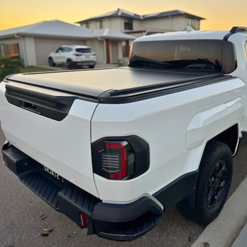 Premium Cobra 4x4 Electric Retractable Roller Shutter fits Kia Tasman 2025 Onwards Dual Cab  Tub Tonneau Roll Cover Black Lid
