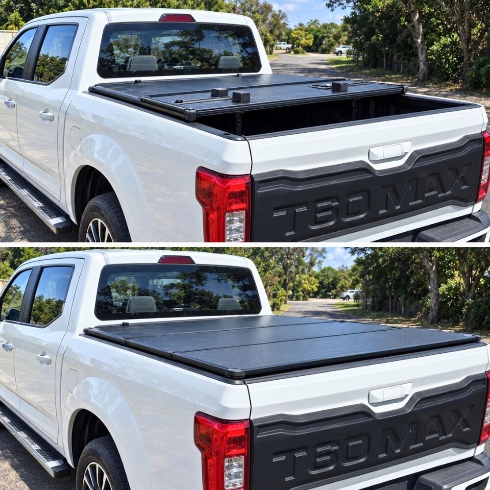 Premium Trifold Aluminium Foldable Hard Tub Lid Tonneau Cover Fits LDV T60 2017 - 2024