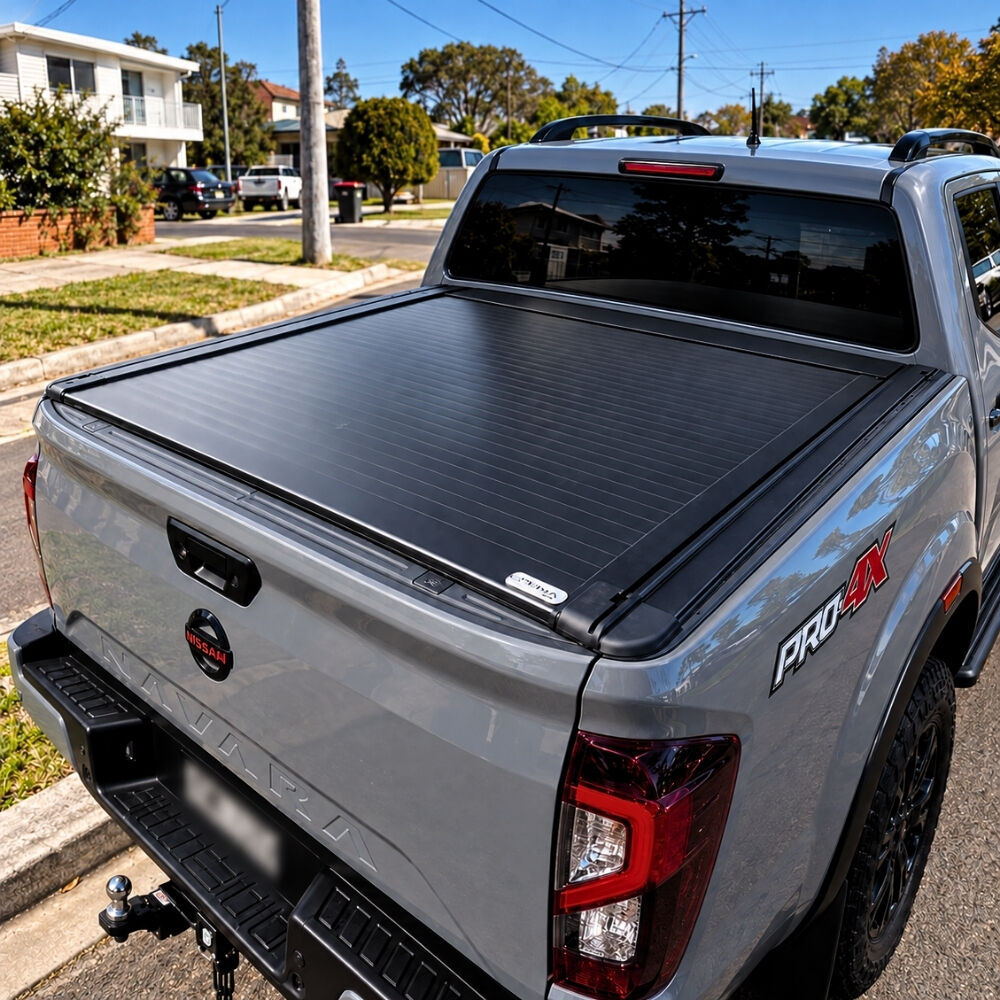 Premium Plus Cobra 4x4 Electric Retractable Roller Shutter fits Navara NP300 D23 2015 - 2024 Tub Tonneau Roll Cover Black Lid