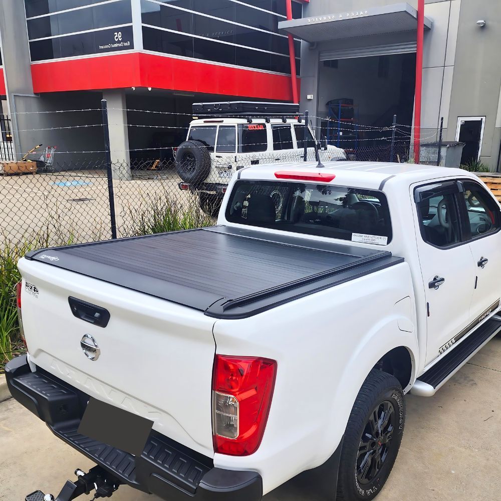 Premium Cobra 4x4 Electric Retractable Roller Shutter fits Navara NP300 D23 2015 - 2024 Dual Cab  Tub Tonneau Roll Cover Black Lid