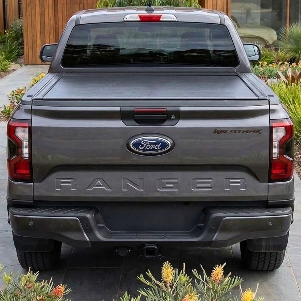 Premium Plus Cobra 4x4 Electric Retractable Roller Shutter fits Ford Ranger Next Gen 2022 Onwards Tub Tonneau Roll Cover Black Lid