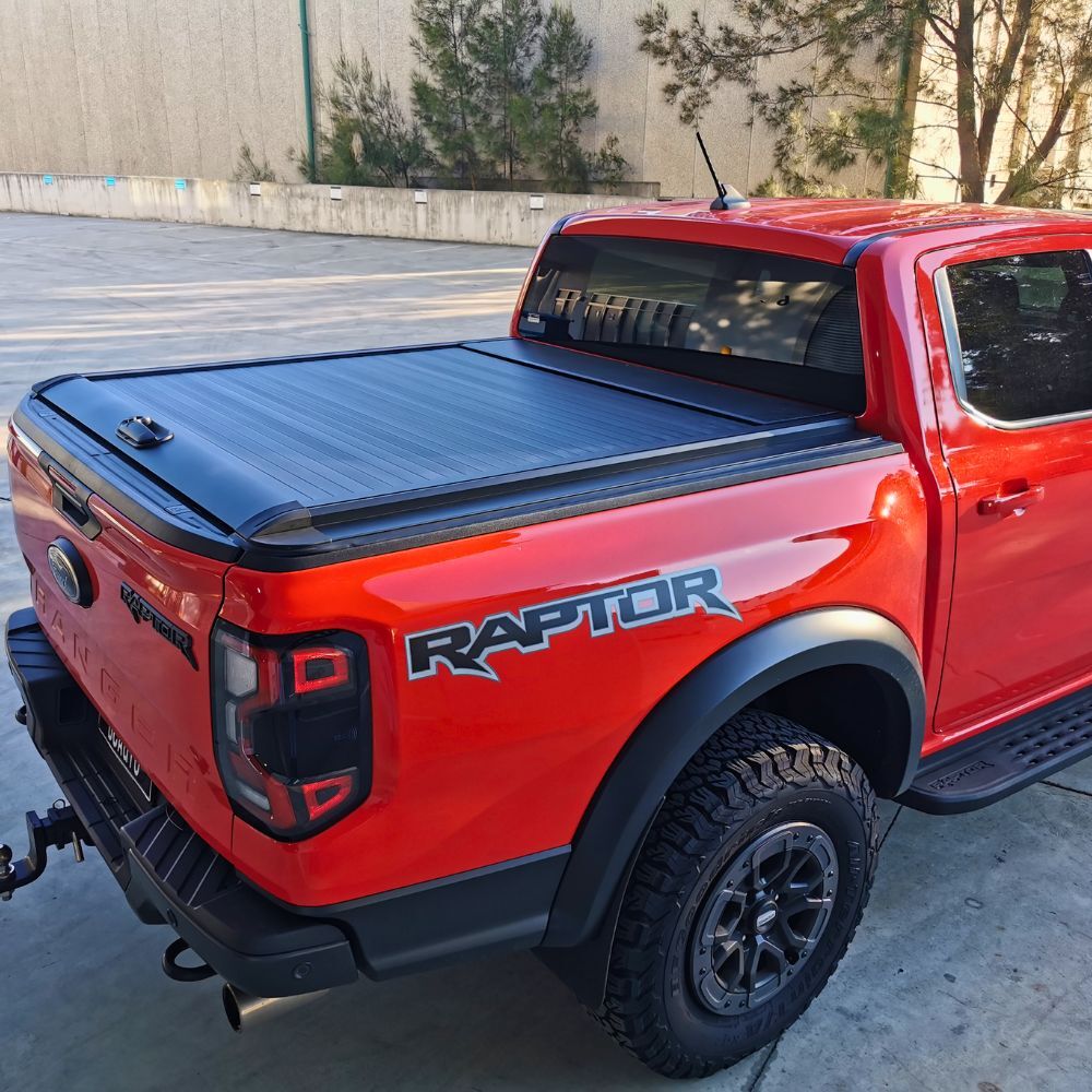 Premium Cobra 4x4 Retractable Roller Shutter fits Ford Ranger Next Gen 2022 + MY22 Tub Manual Tonneau Roll Cover Black