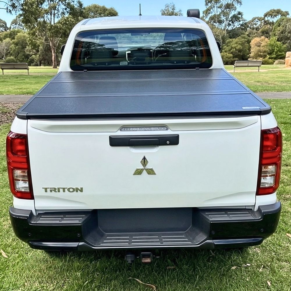 Premium Trifold Aluminium Foldable Hard Tub Lid Tonneau Cover Fits Mitsubishi Triton MV 2024 Onwards