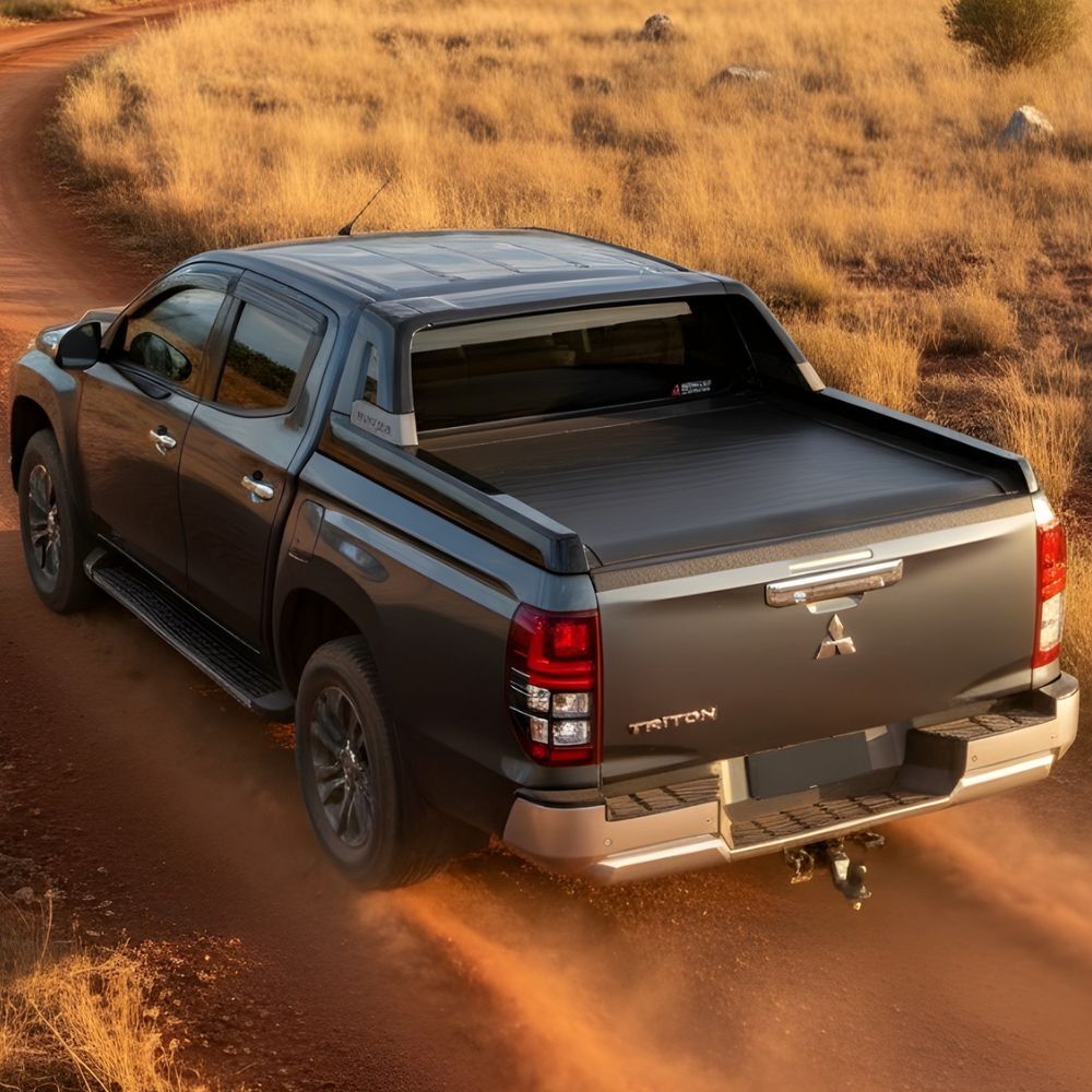 Premium Cobra 4x4 Electric Retractable Roller Shutter fits Mitsubishi Triton 2024 Onwards With Sail Plane Tub Tonneau Roll Cover Black Lid