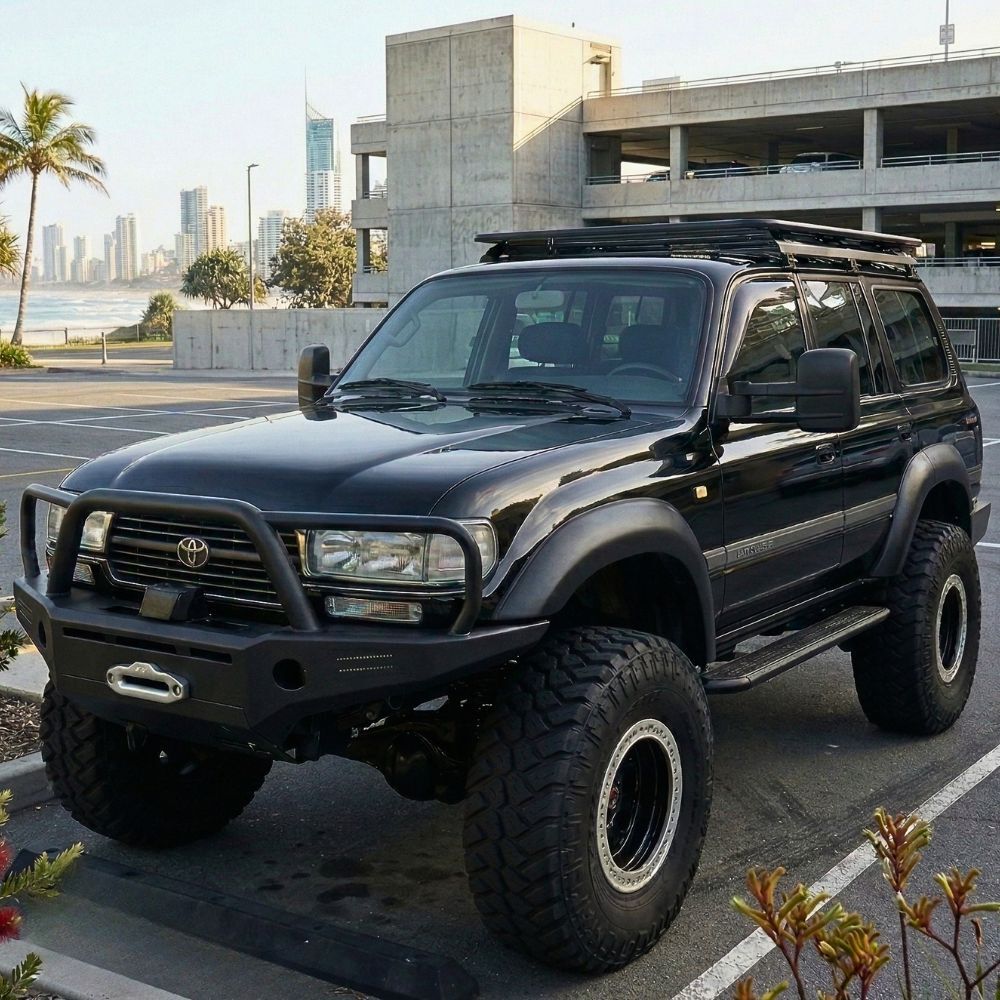 Cobra 4x4 Flat Aluminium 3/4 Roof Rack 180 x 142cm Fits Landcruiser 80 90 Series Steel Brackets Half