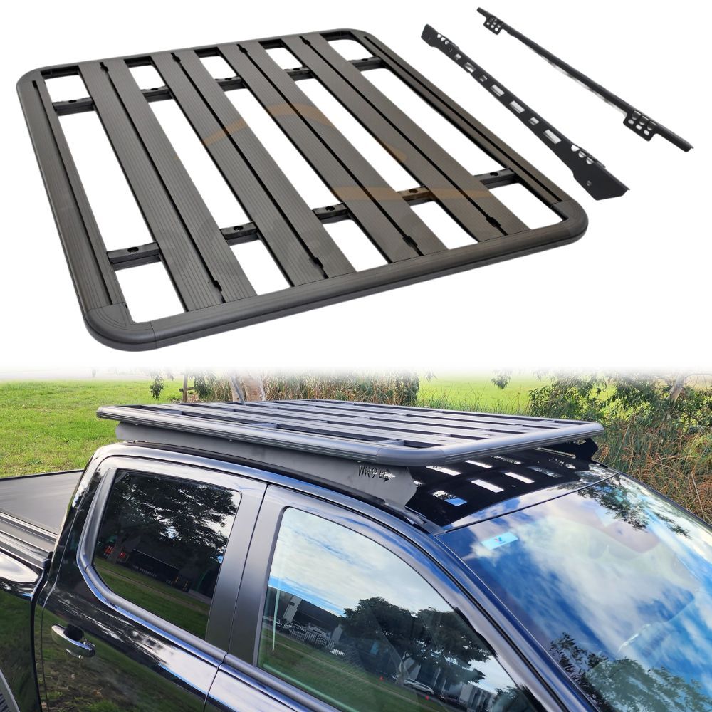 Unassembled Flat Roof Rack Aluminium Platform Steel Brackets Fits Ranger Next Gen 2022 onwards 150 x 125 cm
