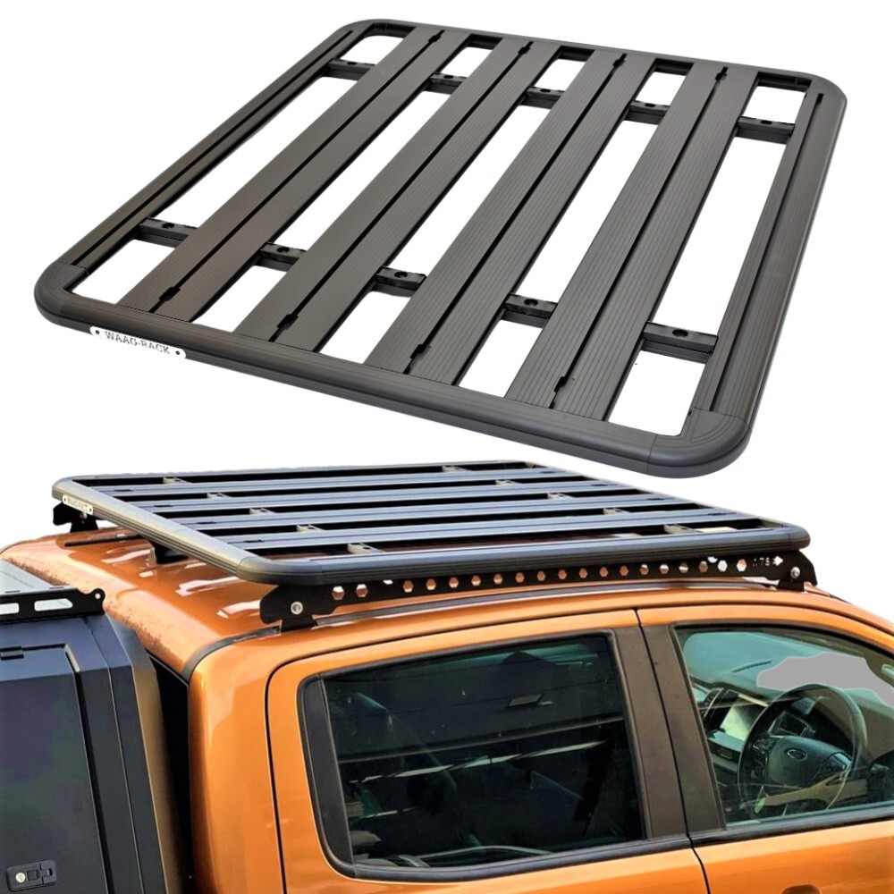 Unassembled Flat Roof Rack Aluminium Platform Steel Hexagon Brackets Fits Hilux Ranger Triton Navara 