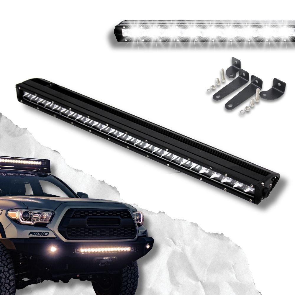 28 Inch 28" LED Light Bar Single Row 5w x 26 Beams 130w Spot Flood Beam Offroad SUV UTE 4x4 Night