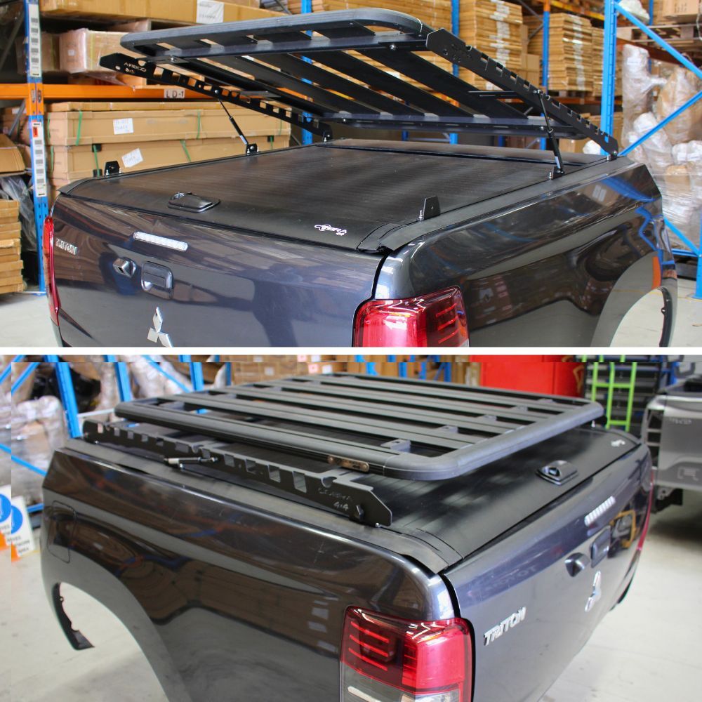 Gas Lift Roller Shutter Aluminium Tub Rack Brackets 125x135CM Fit Channels Up To 143CM Apart Ranger Hilux Triton Navara Dmax BT50 Channels