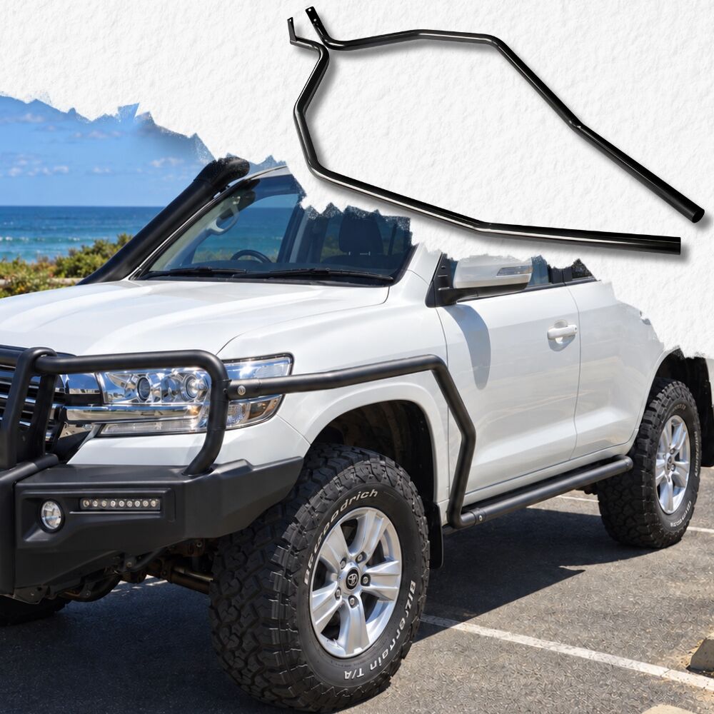 Cobra 4x4 Brush Scrub Bar Side Rails for Angled Rock Slider fits Landcruiser 200 Series Bull bars Powder Coated Steel