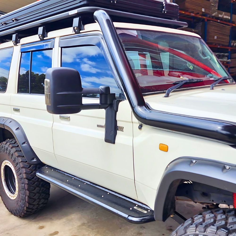 Heavy Duty Cobra 4x4 Rock Sliders Fits Toyota Landcruiser 70 76 Series 2007 onwards Side Steps Black Steel