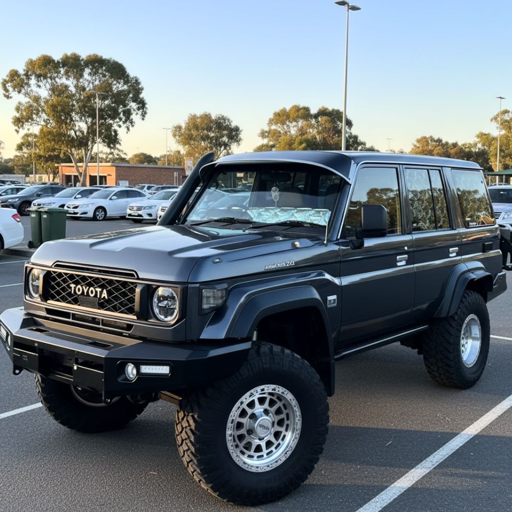 Cobra 4x4 Heavy Duty Angled Rock Sliders Fits Landcruiser 76 Series Side Steps Black Steel