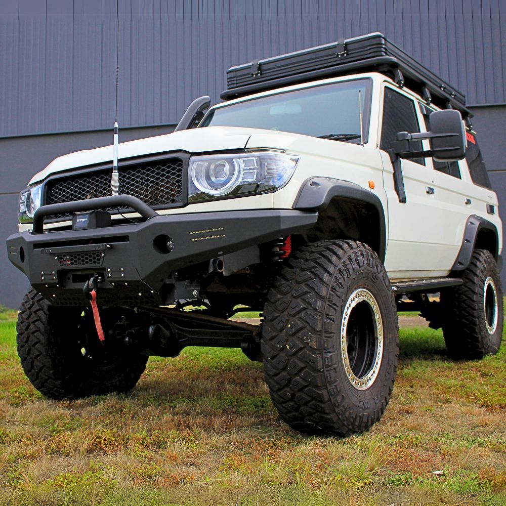 Cobra 4x4 Steel Front Bull Bar Bullbar Suits Landcruiser 70 76 78 79 Series 2007 Onwards Removable Hoop LED Winch Compatible