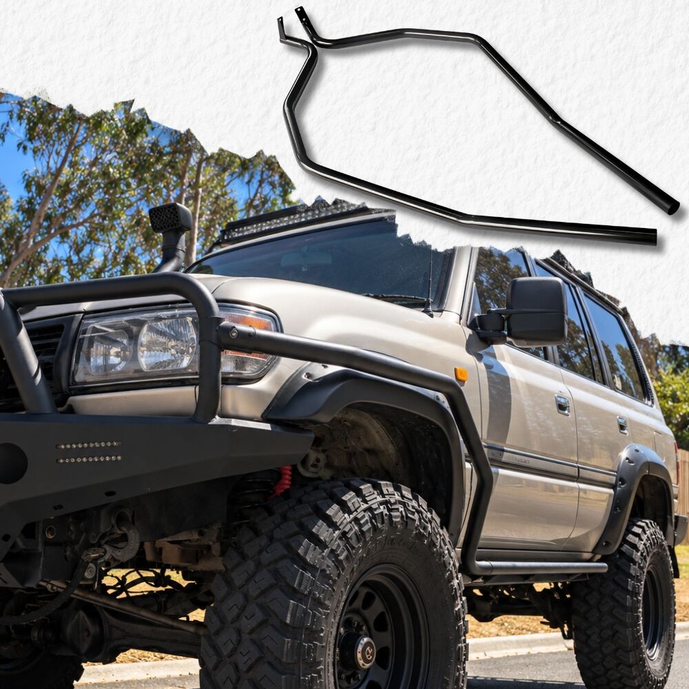 Cobra 4x4 Brush Scrub Bar Side Rails for Angled Rock Slider fits Landcruiser 80 Series Bull bars Powder Coated Steel