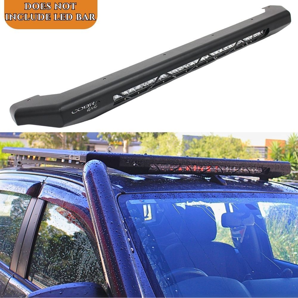 Cobra 4x4 Flat Rack LED Bar Add On Bracket Lightbar Wind Deflector Lights Suits 125cm Wide Flat Aluminium Rack