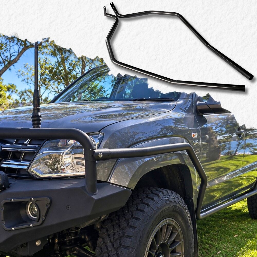 Cobra 4x4 Brush Scrub Bar Side Rails for Angled Rock Slider fits Volkswagen Amarok 2010 - 2022  Bull bars Powder Coated Steel
