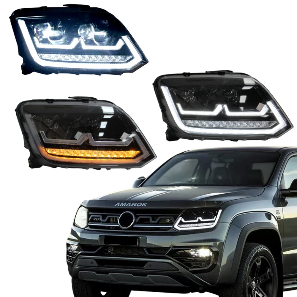 Front DRL Head Lights Projector Lamp Led for Amarok 2009 - 2016 Headlights Pair Halogen