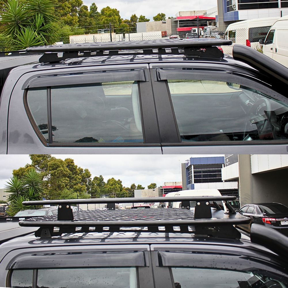 Steel Flat Rack With Cage Extension Suits Amarok 2010 - 2022 135 x 125 CM Brackets Black Powder Coated