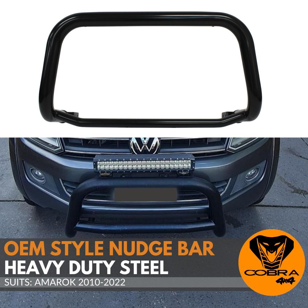 Black Stainless Steel Nudge Bar suits Amarok 2010- 2022 Bull Front Bumper Guard OEM Style 