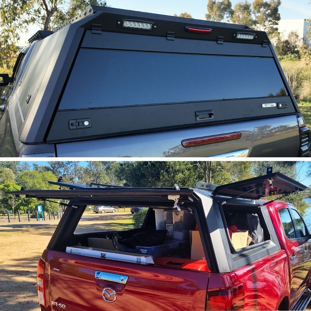 Cobra 4x4 Gen 3 Aluminium UTE Tub Canopy fits Mazda BT50 Late 2020 Onwards Dual Cab Tradie Black Aluminum Heavy Duty