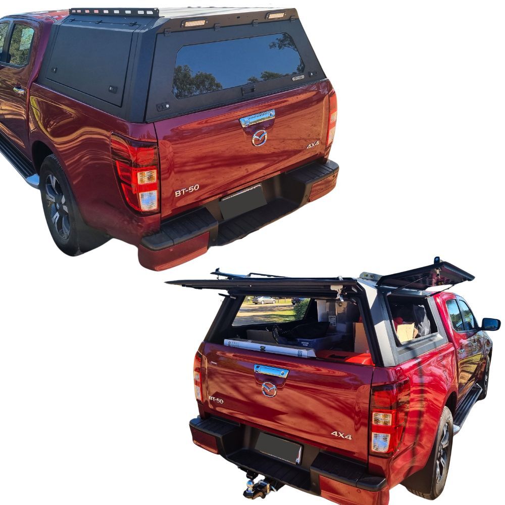 Cobra 4x4 Gen 2 Aluminium UTE Tub Canopy fits Mazda Bt50 Late 2020 Onwards Tradie Black Aluminum Heavy duty