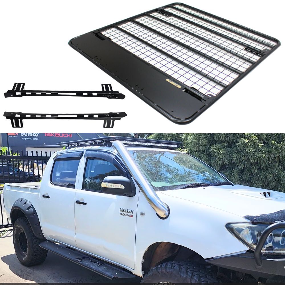 Flat Steel Roof Rack Suits BT50 2011 - 2020 Dual Cab 135CM Black Powder Coated