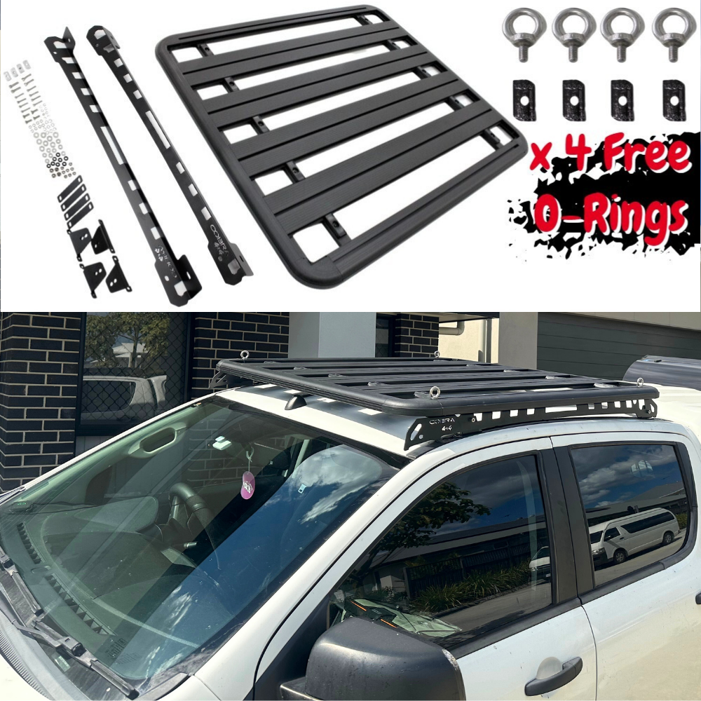 Cobra 4x4 Flat Roof Rack Aluminium Platform Steel Brackets Fits Mazda BT50 2011 - 2020