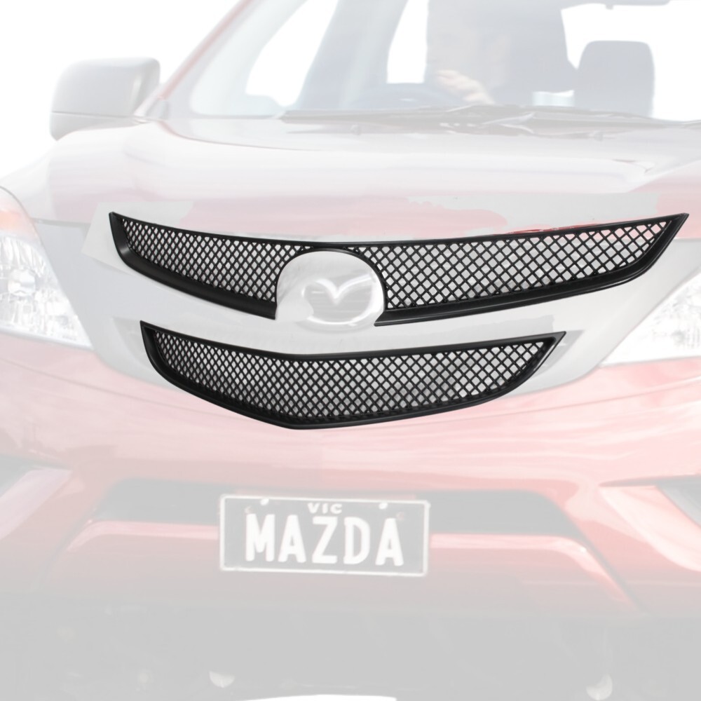Front Mesh Grill Cover Fits Mazda BT50 Late 2011 - Early 2015 Matte Black Grille