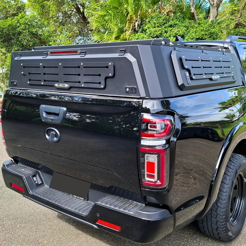 Short Heavy Duty Galvanised Steel Canopy fits BYD Shark 6 2024 Onwards Dual Cab Tradie Black Low Rider Profile for Roof Rop Tents